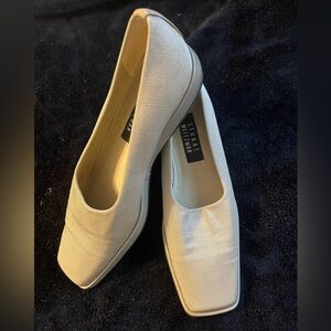 Stuart Weitzman gold tan‎ slip on canvas loafers size 7 1/2